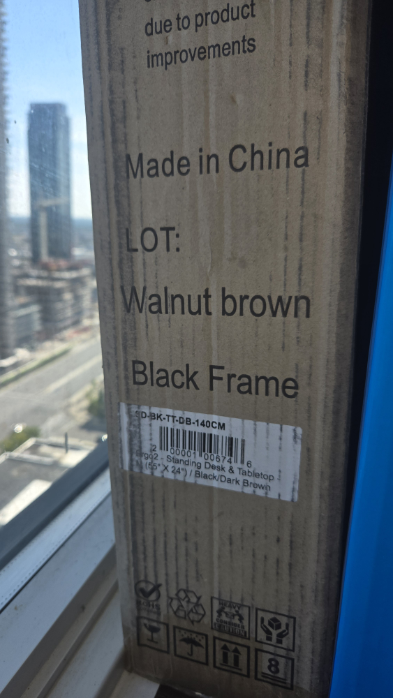 Ergo2 Electric Standing Desk - Walnut Brown/Black Frame