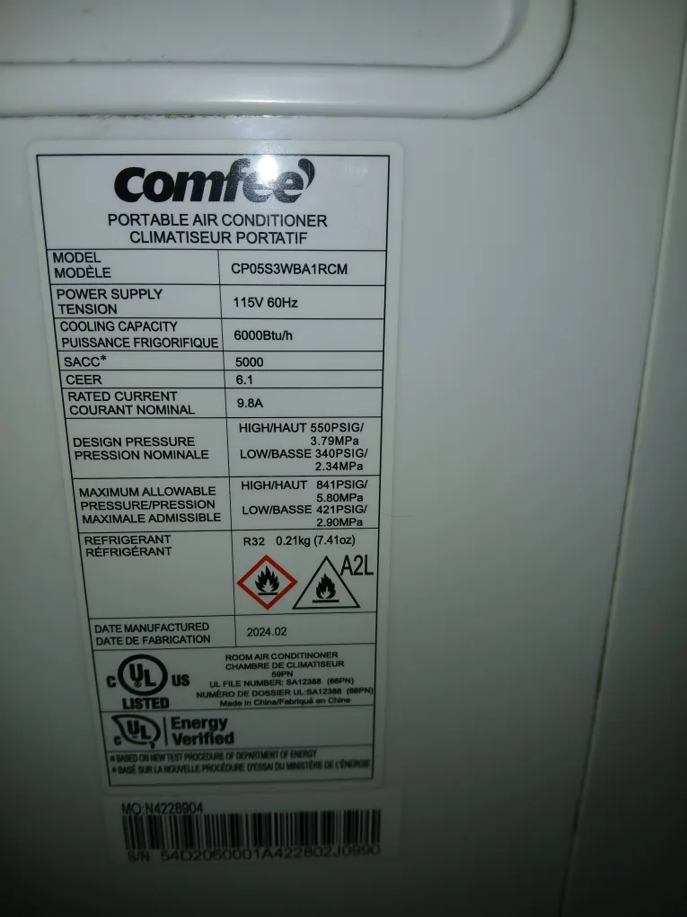 Comfee Portable Air Conditioner - CP05S3WBA1RCM image indicator(3)