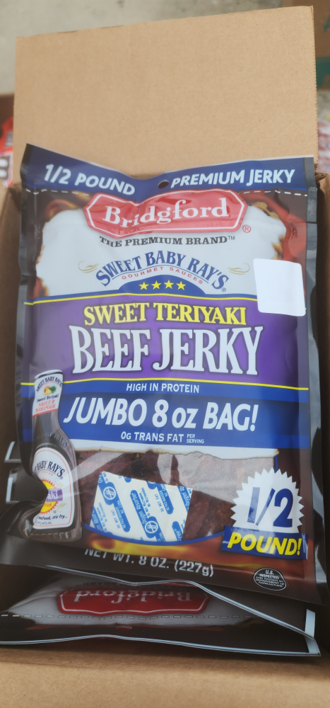 Bridgford Sweet Baby Ray's Beef Jerky 8 oz Case of 8pack