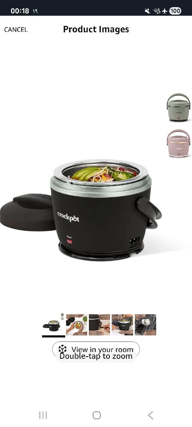 Crockpot 20-oz Lunch Crock Food Warmer - Black thumbnail