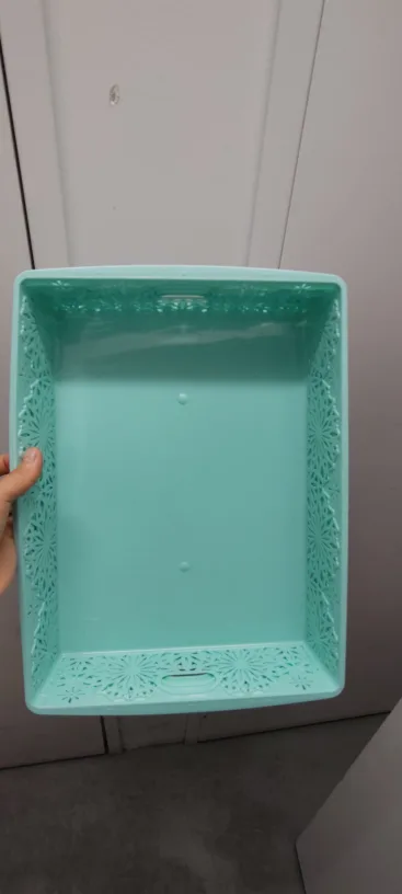 Mint Green Plastic Storage Trays - Set of 3 thumbnail