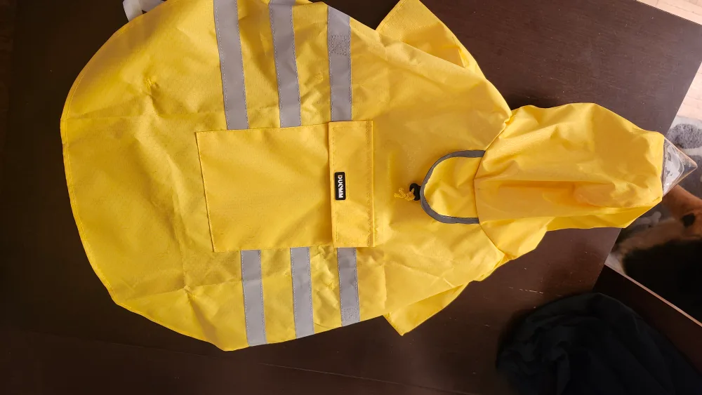 Duvwam Dog Raincoat - Yellow, Reflective image indicator(2)