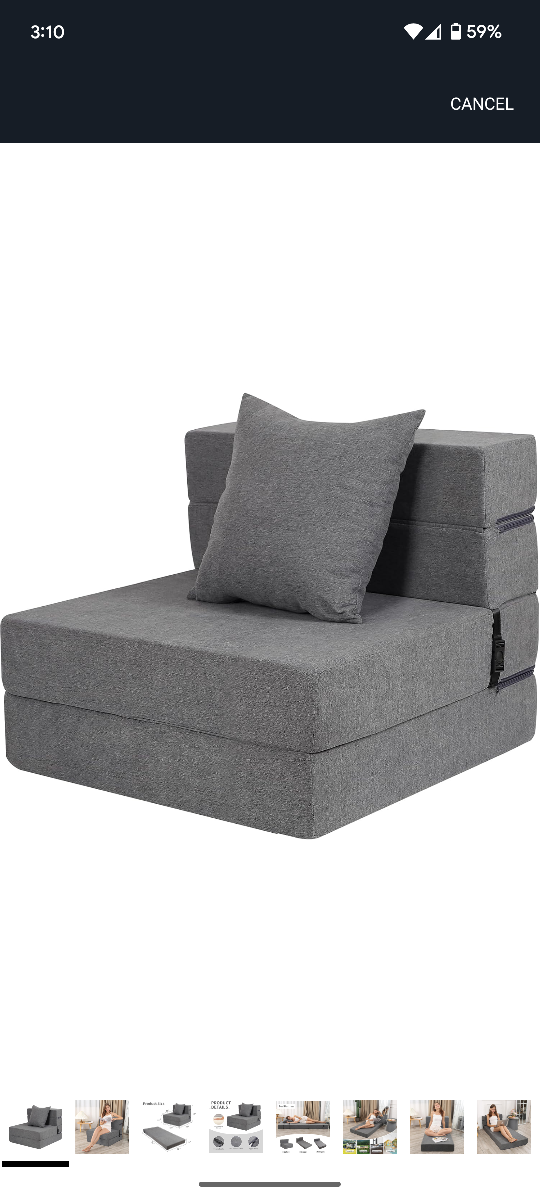 Foldable Sofa Bed Mattress - Grey