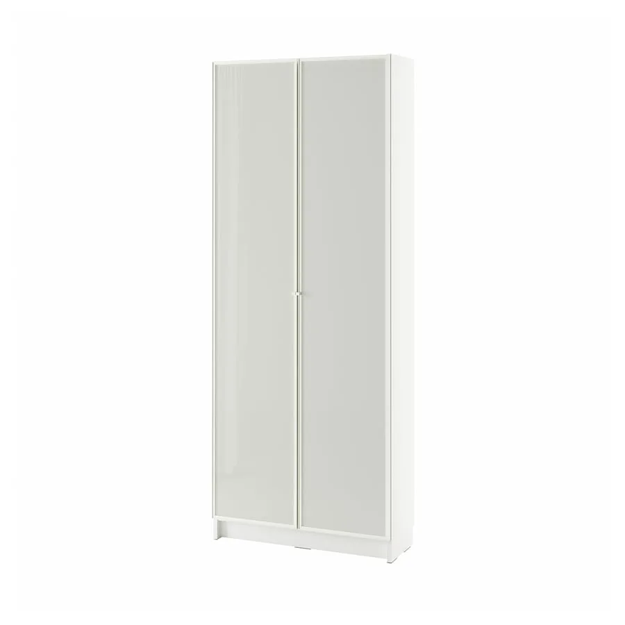 IKEA Billy Bookcase with Glass Doors - White thumbnail