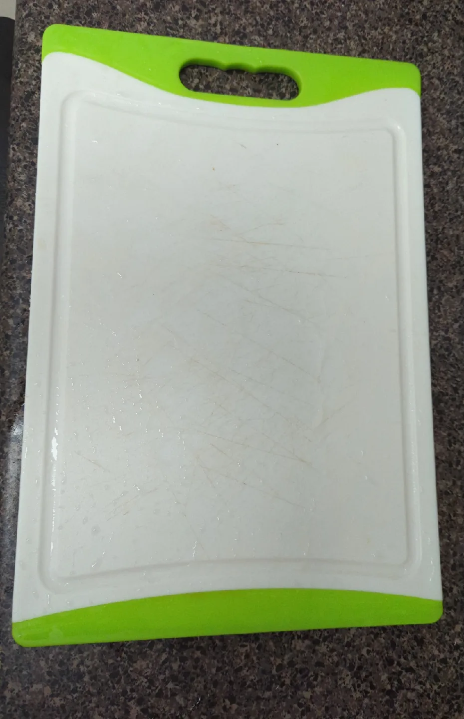 Cutting Board - White with Green Trim