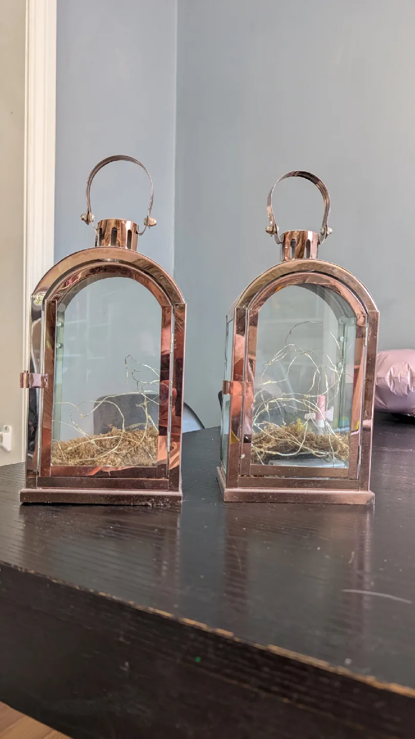 Set of 2 Copper Decorative Lanterns 🥕 thumbnail
