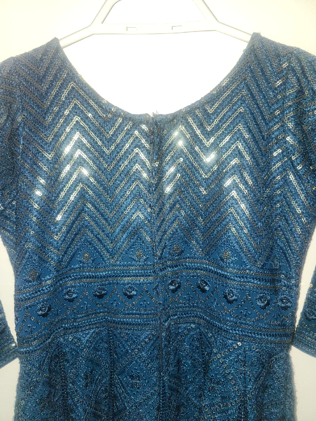 Blue teal Embellished Party Dress size 7-8 years old image indicator(4)