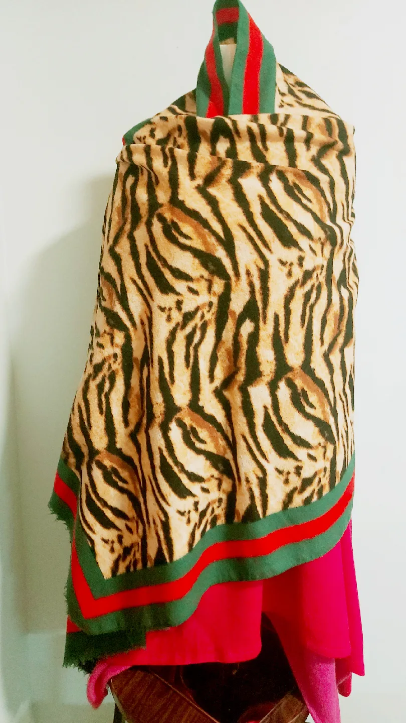 Gucci Tiger Print Wool Shawl image indicator(2)