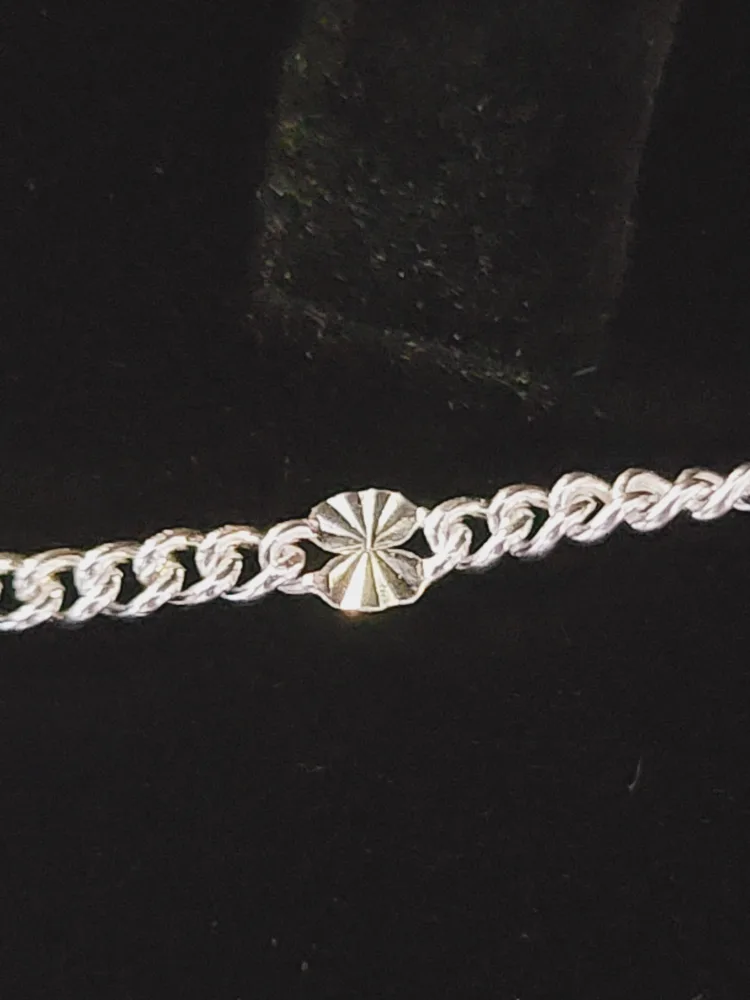 Sunburst Curb 925 Sterling Silver Bracelet image indicator(2)
