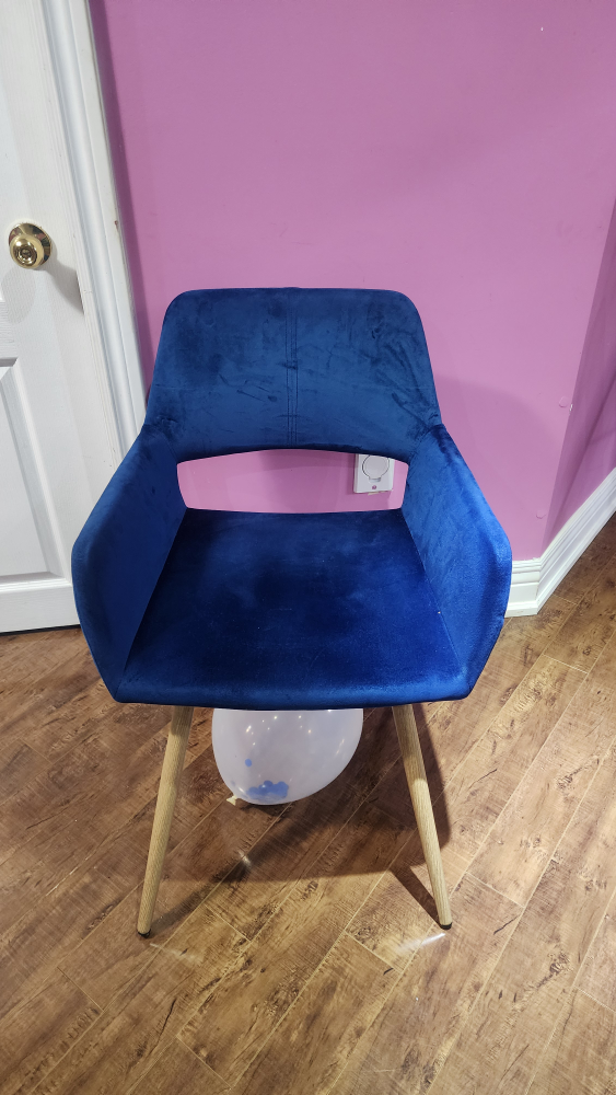 Blue Velvet Accent Chair - photo 2