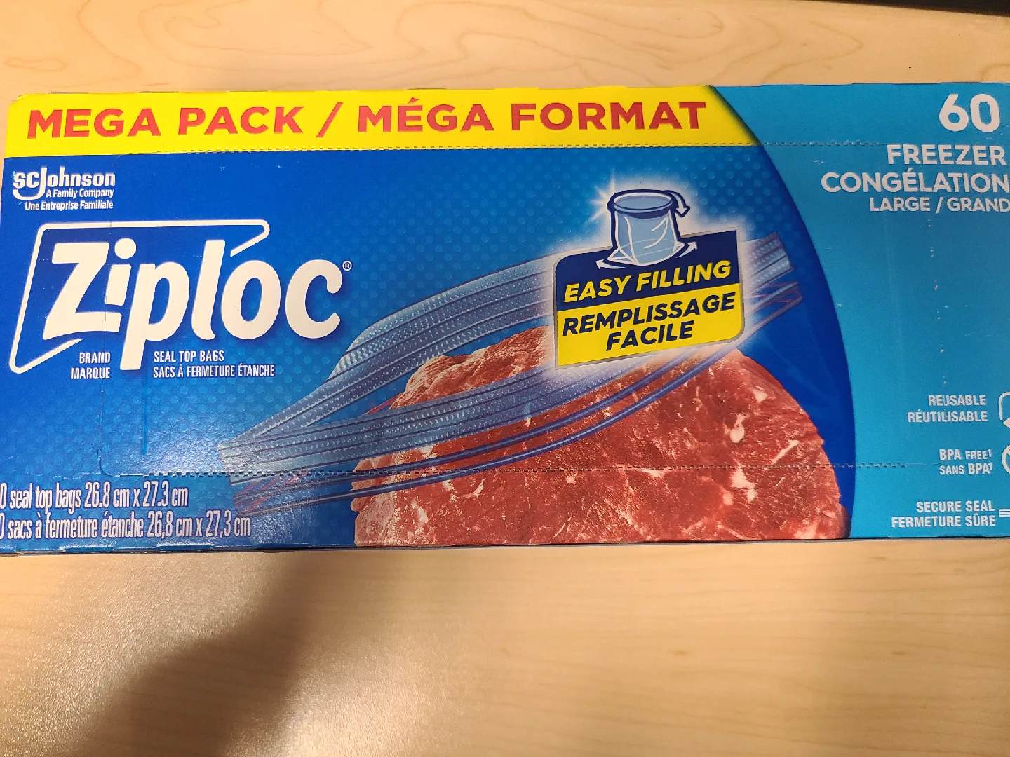 Ziploc 60 Freezer Bags - Mega Pack thumbnail