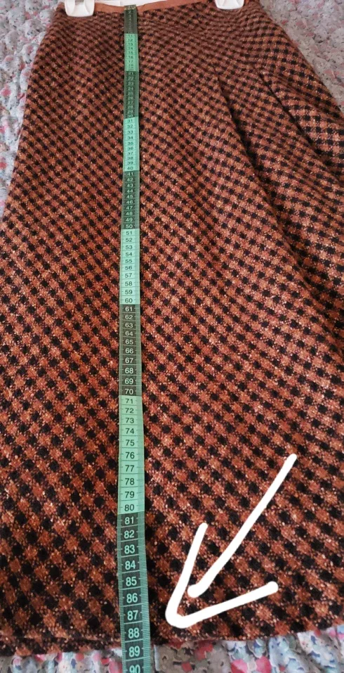 Brown & Black Checkered Midi Skirt image indicator(3)