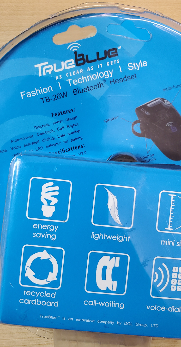 TrueBlue TB-26W Bluetooth Headset - New open box! - photo 3