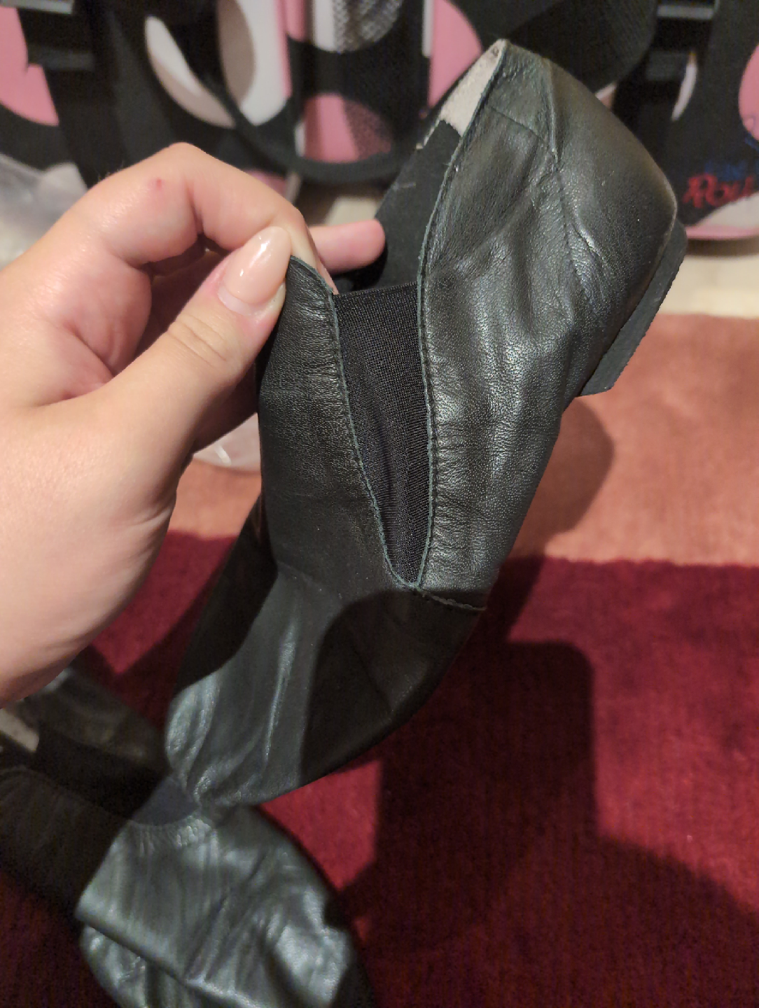 Leather Jazz Split Sole Slip-On, Black, Size 9.5 - photo 3