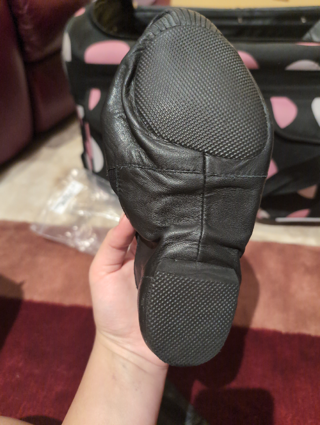 Leather Jazz Split Sole Slip-On, Black, Size 9.5 - photo 5