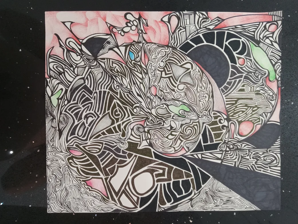 Original Ink and Pencil Art by blind artist thumbnail