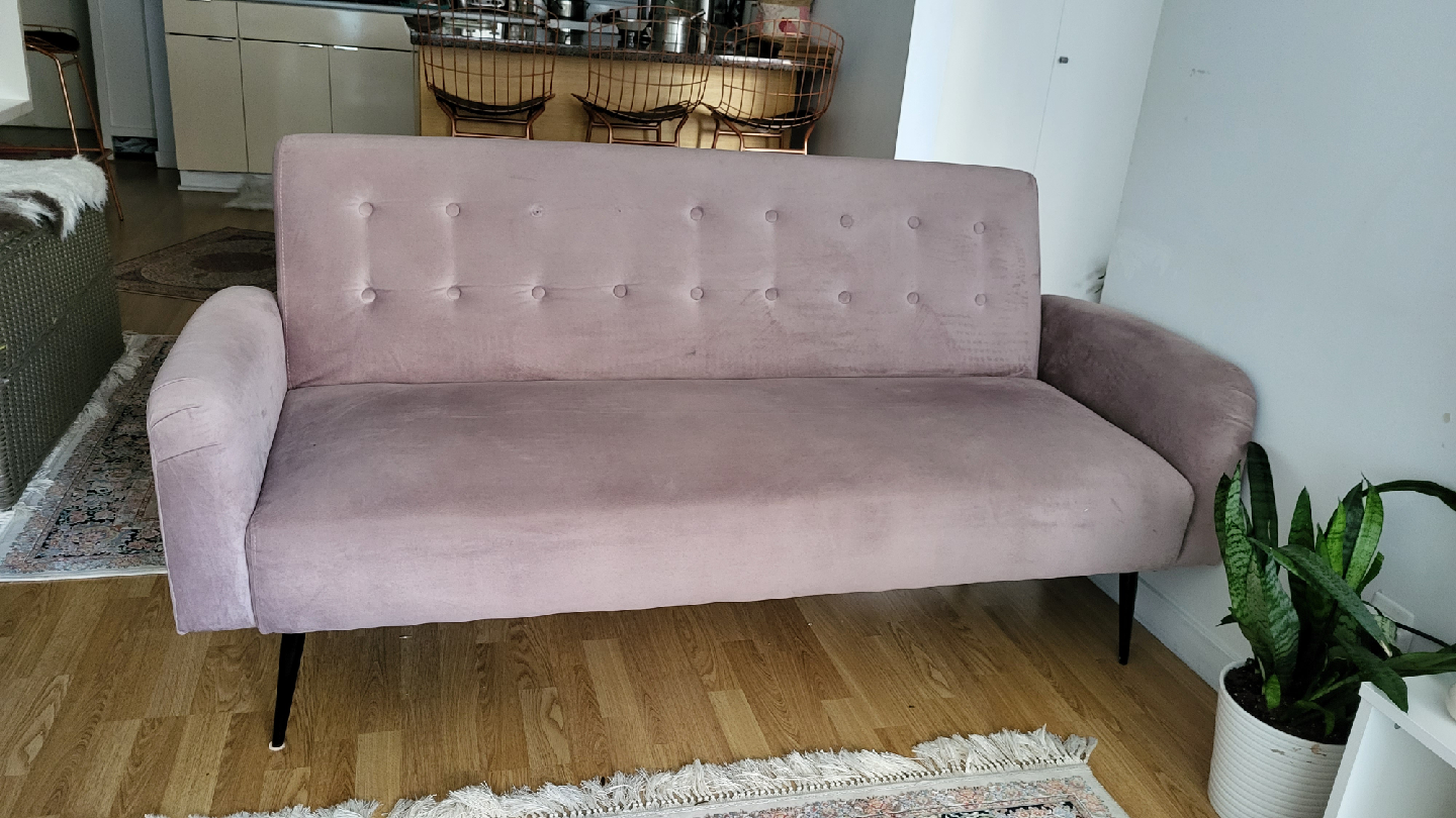 Pink Velvet Sofa Bed