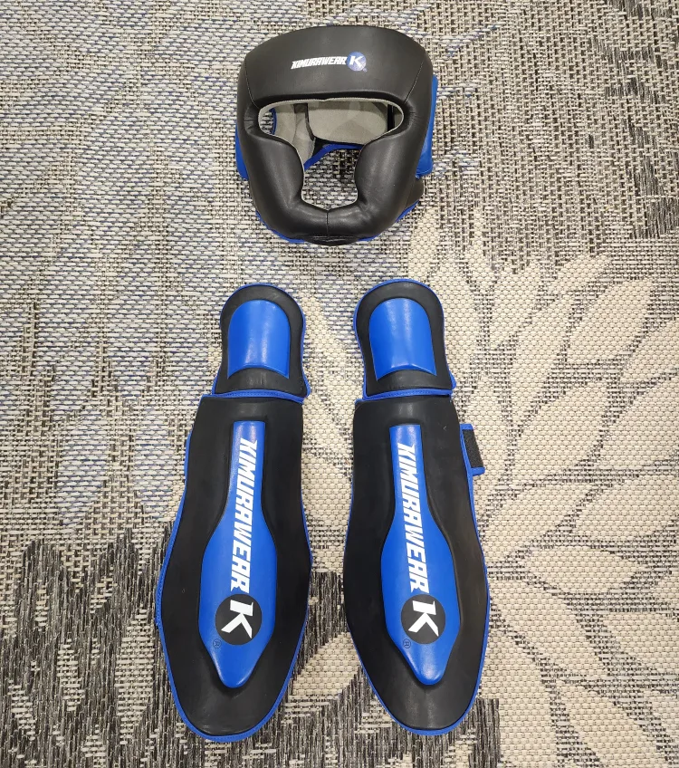 Kimurawear martial arts shin guards + head guard thumbnail