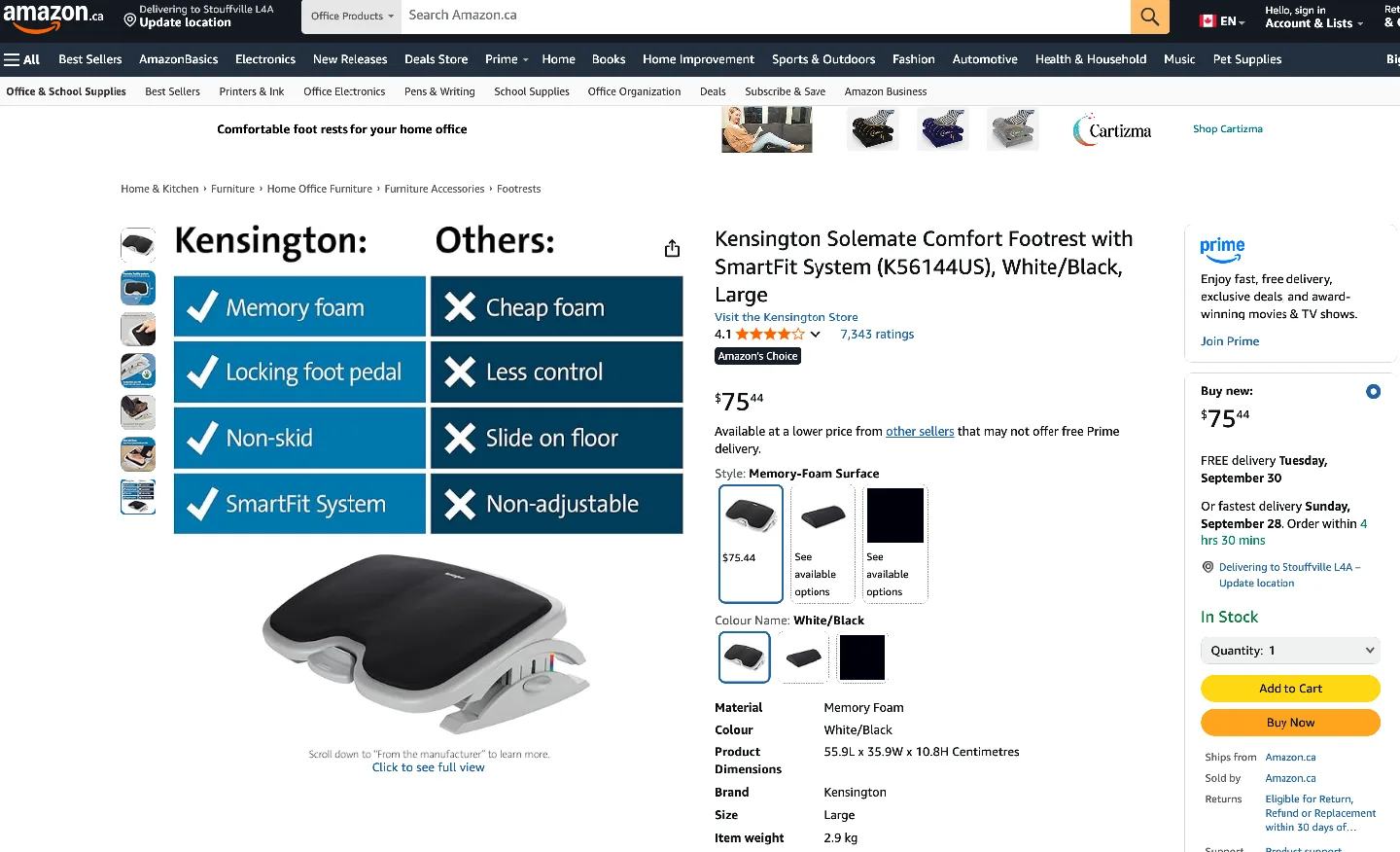Kensington Foot Rest with SmartFit System image indicator(5)