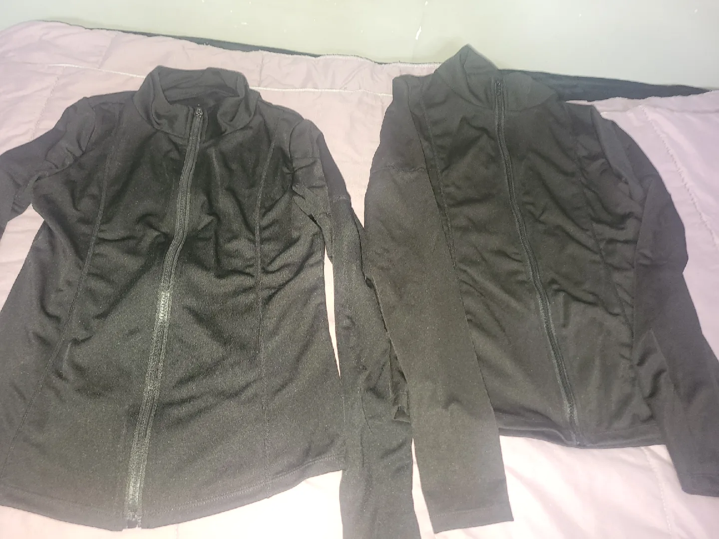 TWO Black Zip-Up sweaters thumbnail