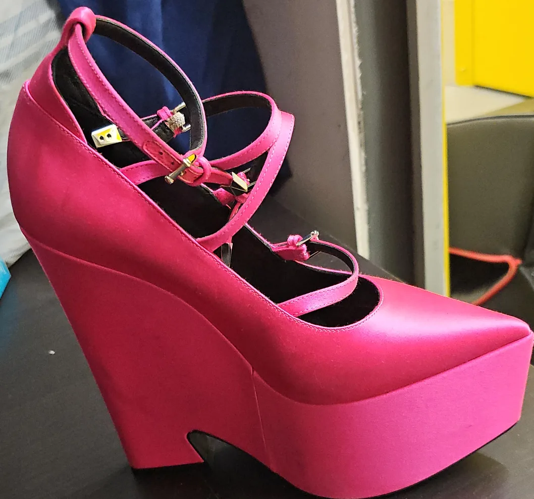 Versace Fuchsia Platform Heels - Size 38 thumbnail