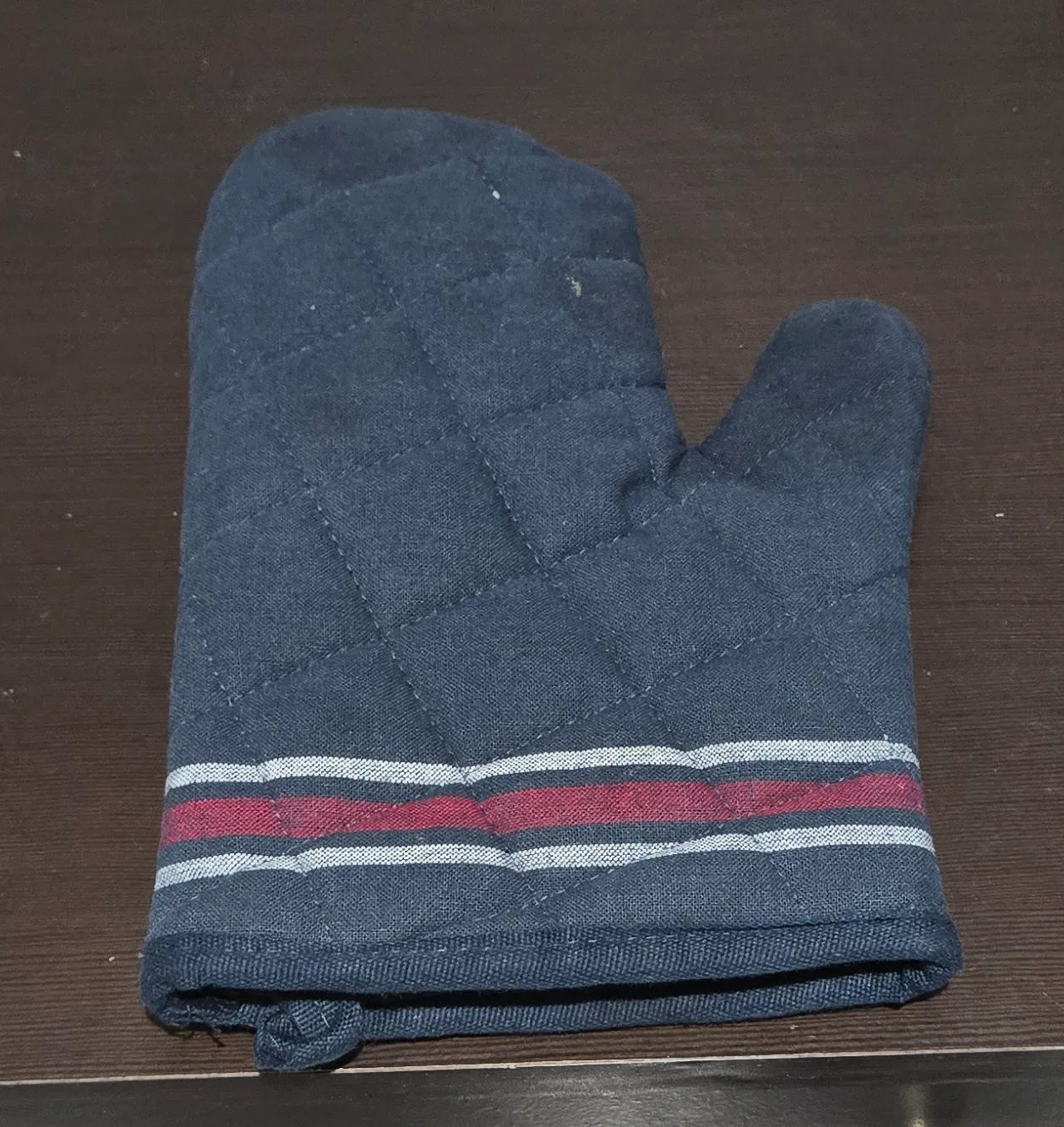 🥕🥕🥕Oven Mitt - Blue with Striped Design thumbnail