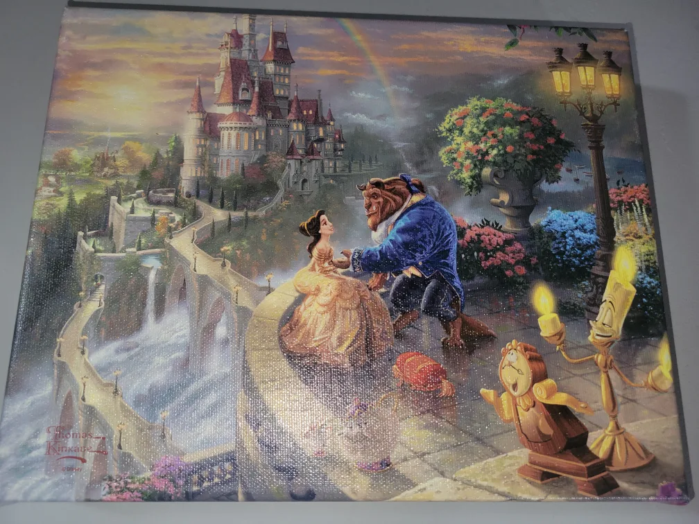 Thomas Kinkade Beauty & The Beast Canvas and Rose image indicator(3)