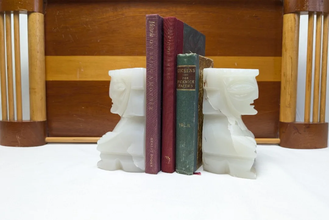 Onyx Aztec Style Bookends ~ Library Décor ~ Carved Bookends image indicator(5)