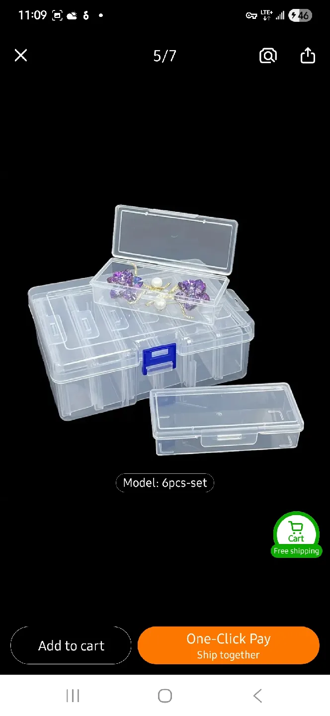 NEW 7pcs-set Clear Plastic Organizer Box 💎 thumbnail