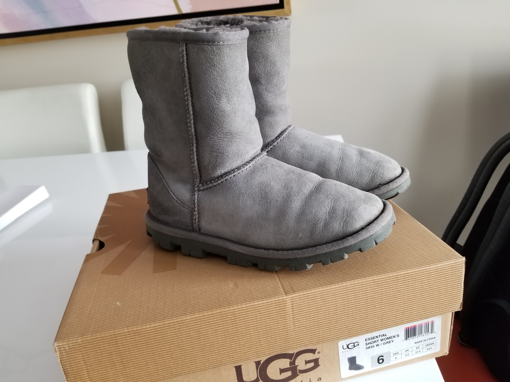 UGG Essential Short Women's Boots, Size 6, Grey - photo 2