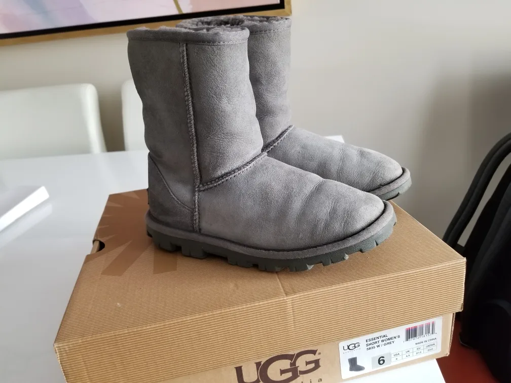 UGG Essential Short Women's Boots, Size 6, Grey image indicator(2)