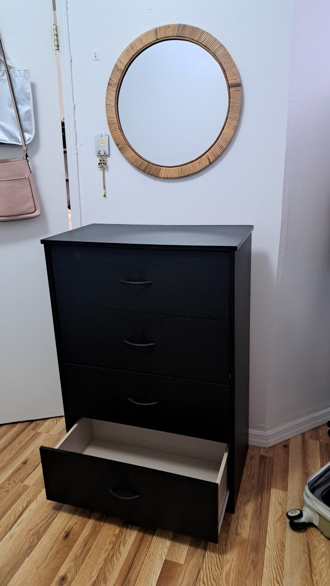Black 4-Drawer Dresser - photo 2