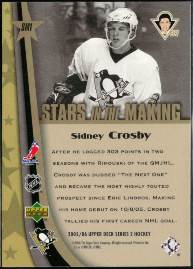 2005/06 Upper Deck Stars in the Making #SM1 Sidney Crosby RC - photo 2