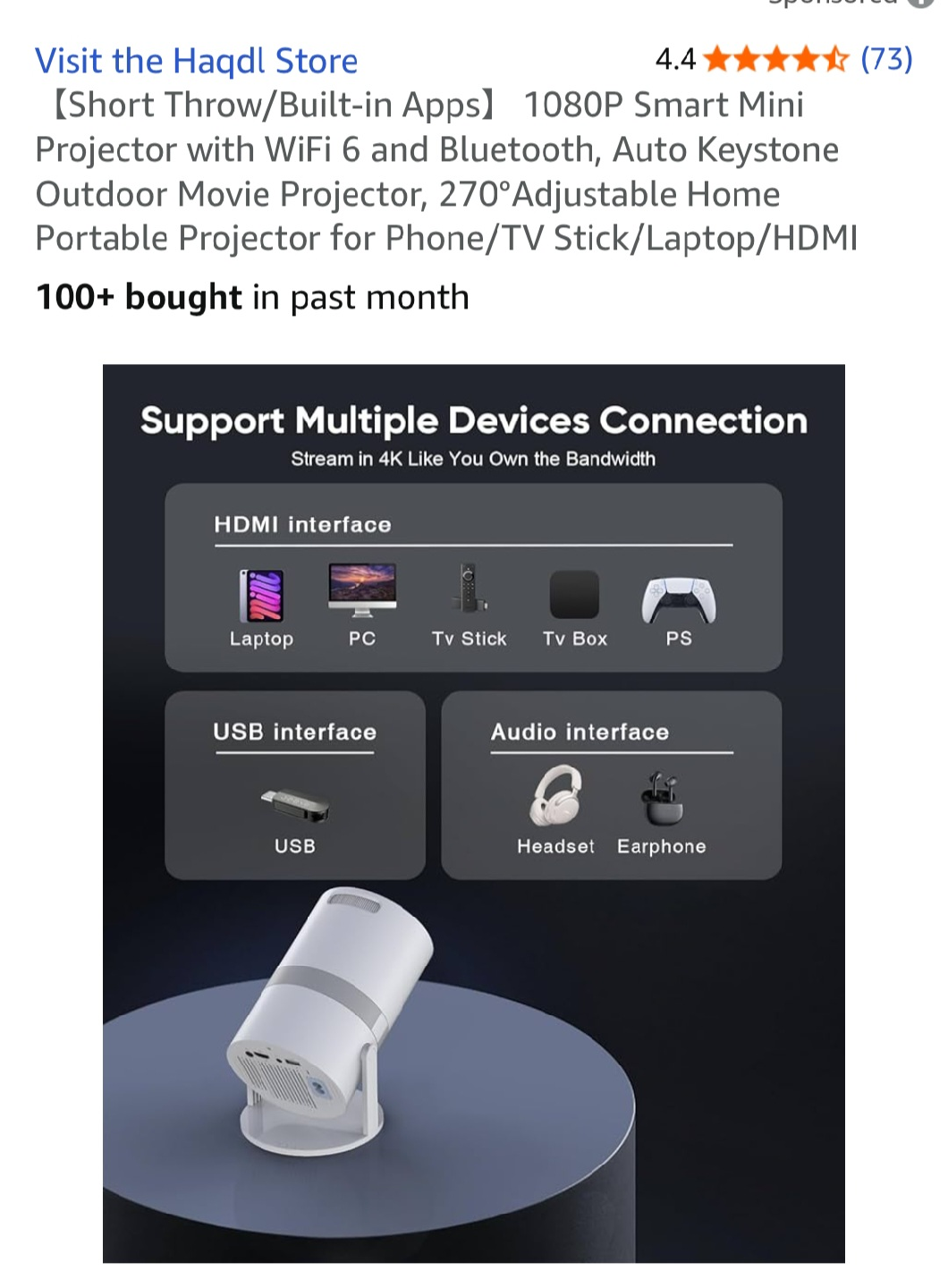 COOLLID 1080P Smart Mini Projector - photo 5