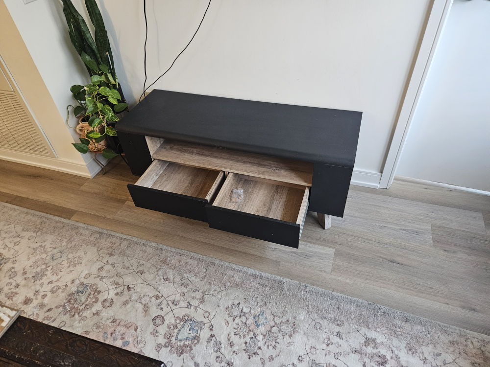 Black TV Stand with Storage - photo 3