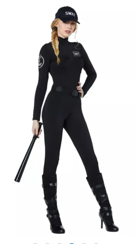 Black Zip-Up Catsuit - Adult Large size image indicator(4)