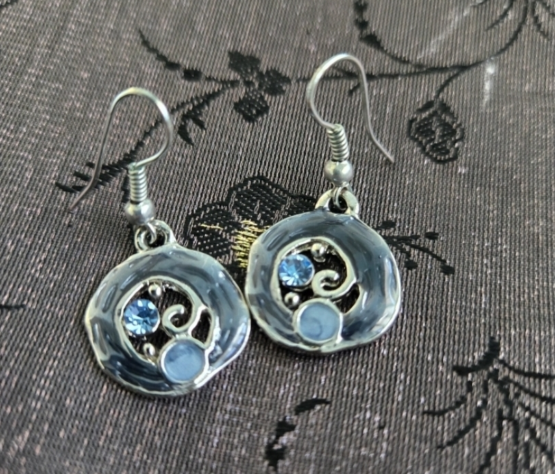 Blue Stone Drop Earrings