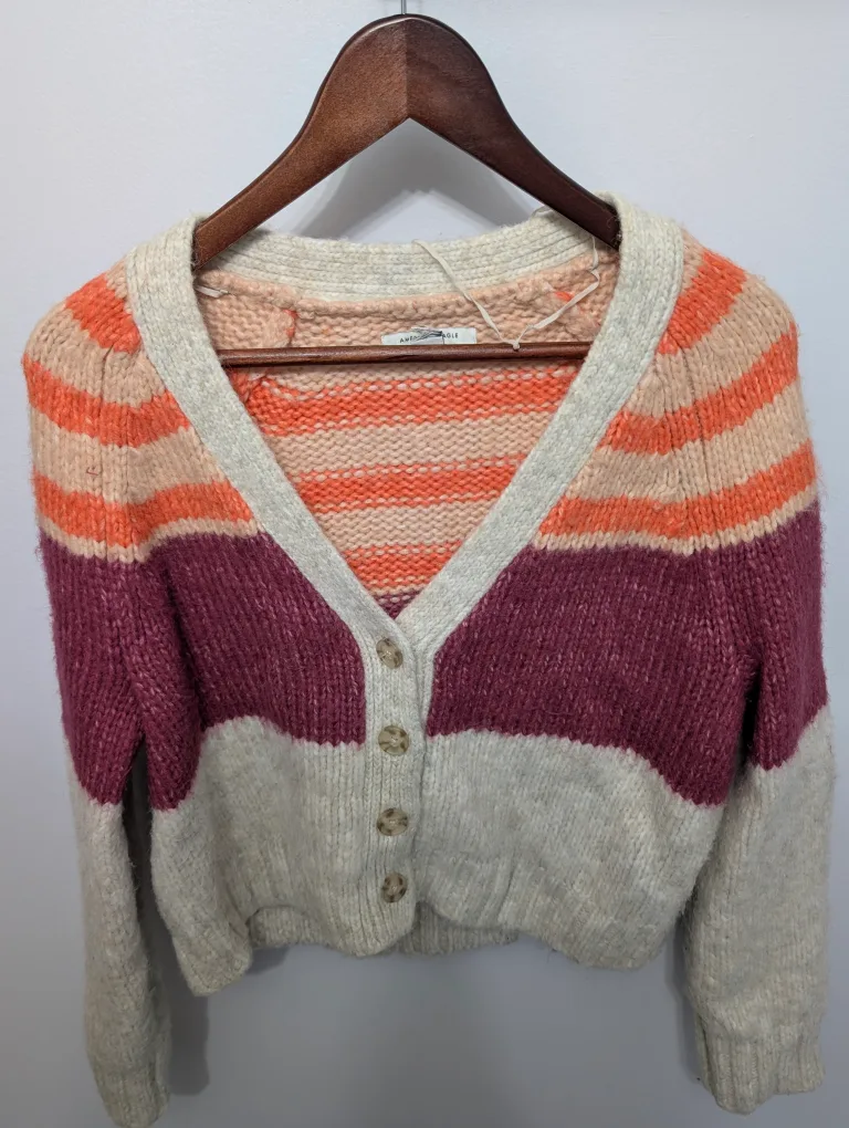 American Eagle Striped Cardigan Size M thumbnail