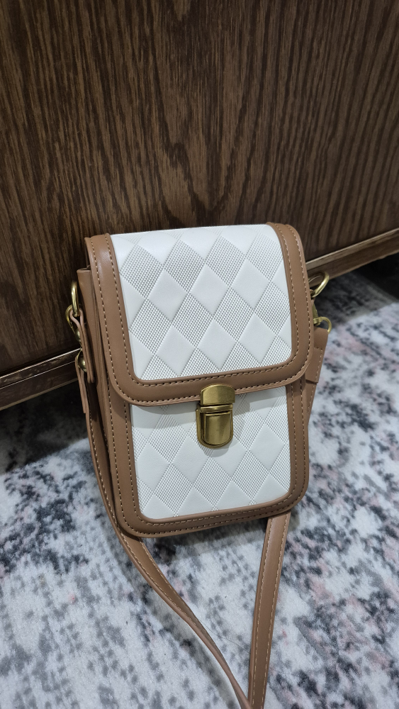 Brown & White Crossbody Bag