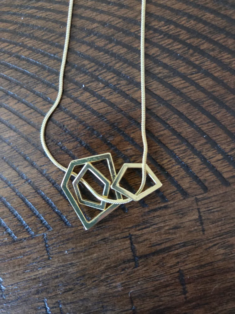 Gold Geometric Pendant Necklace image indicator(2)