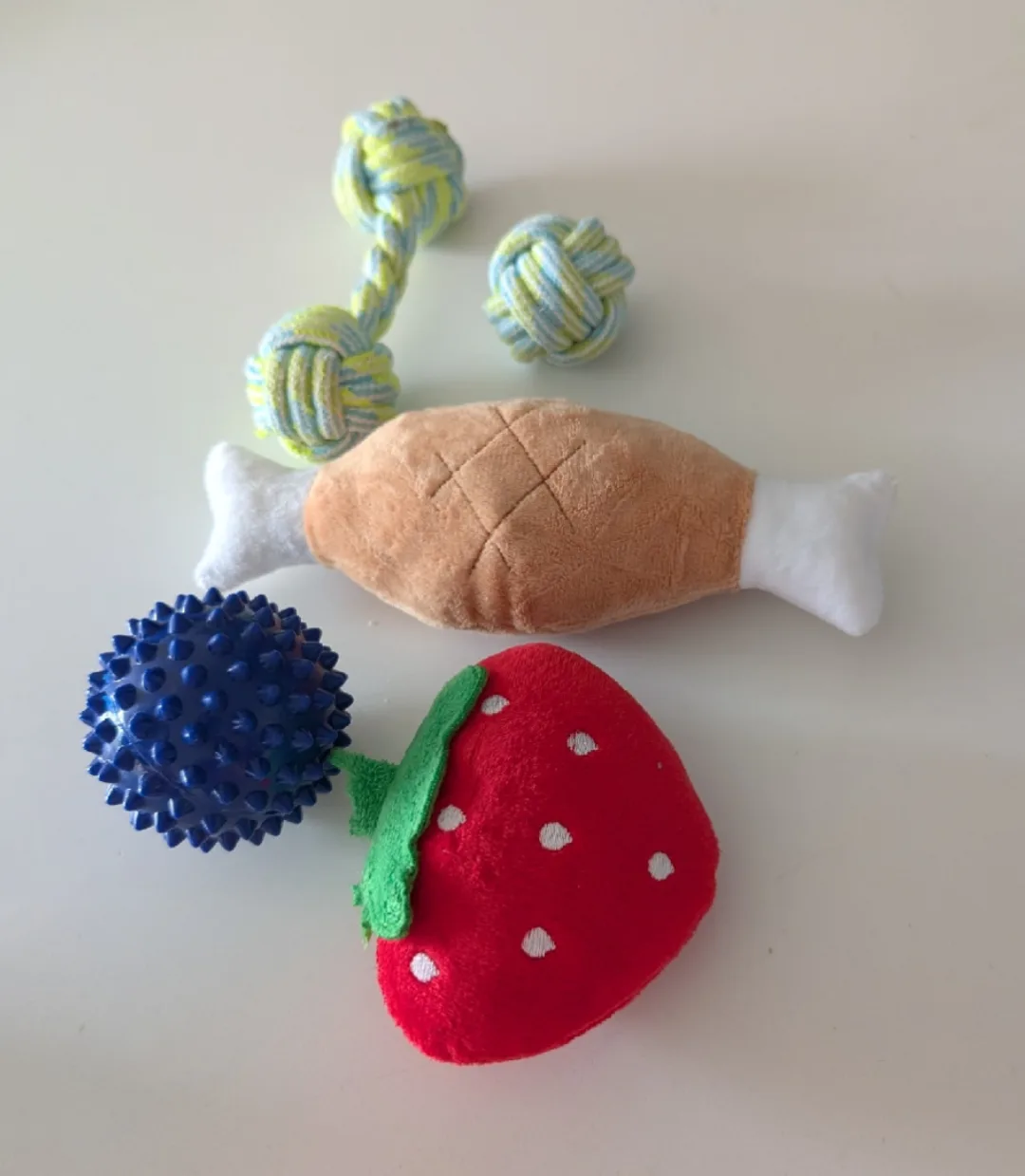 Dog Toys - Rope, Ball, Chicken Leg, Strawberry thumbnail