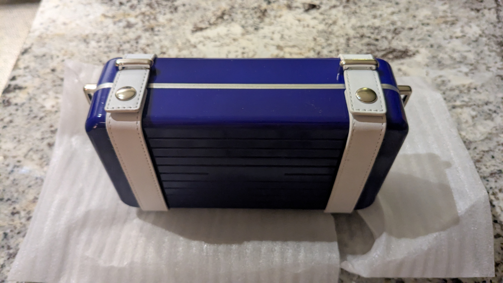 Takami Box Bag - Blue & White