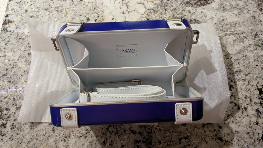 Takami Box Bag - Blue & White image indicator(2)