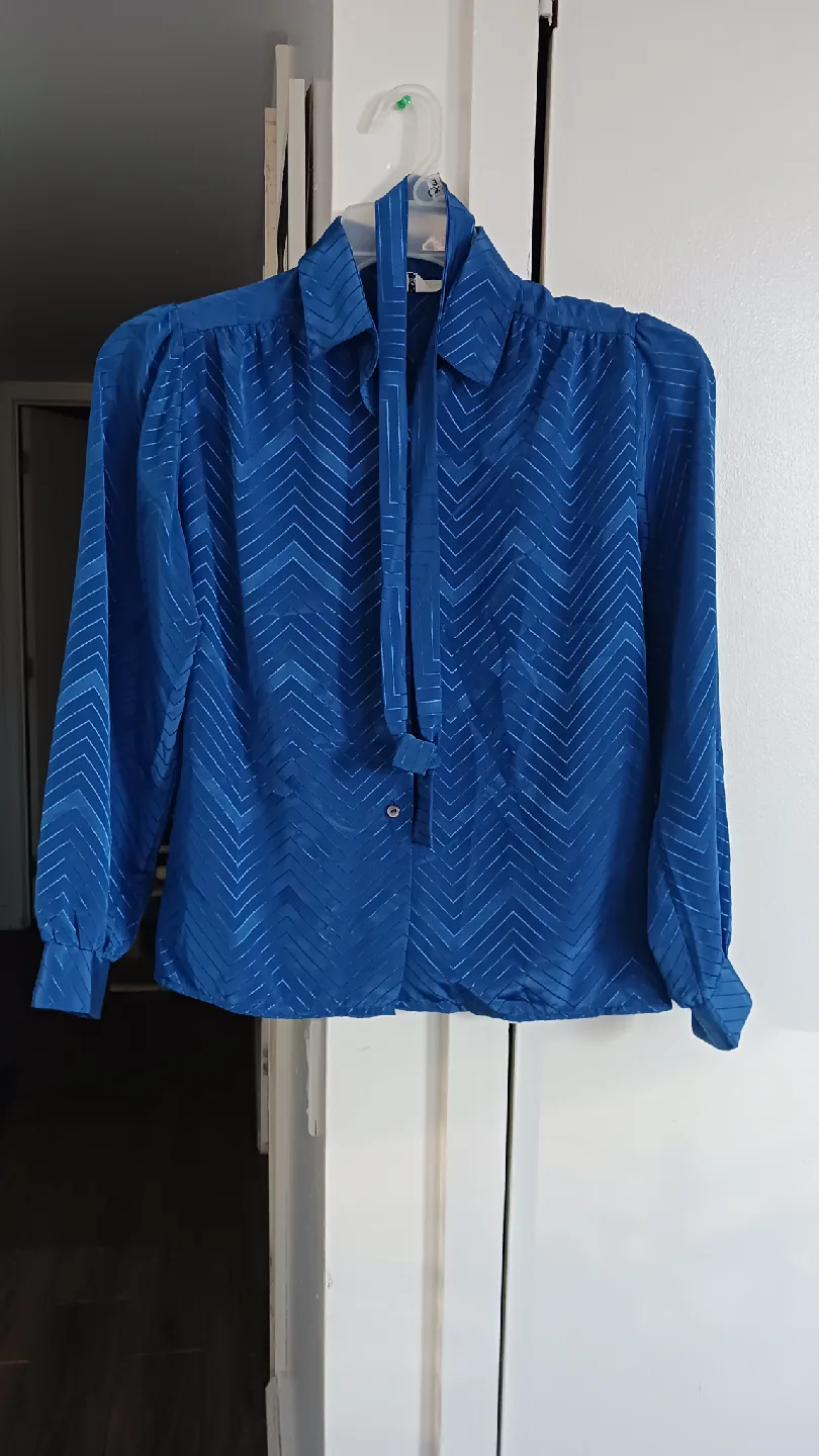 Shirt-Tales by StyleRite Blue Blouse thumbnail