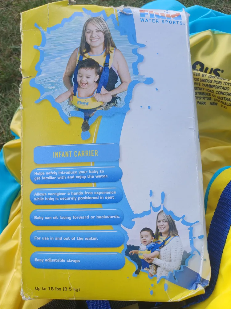 NEW Fluid Water Sports Infant Carrier Float - Yellow/Blue thumbnail