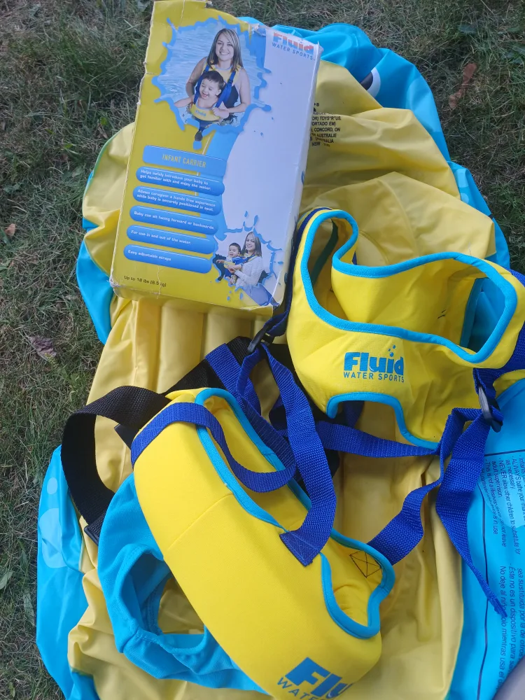 NEW Fluid Water Sports Infant Carrier Float - Yellow/Blue image indicator(2)