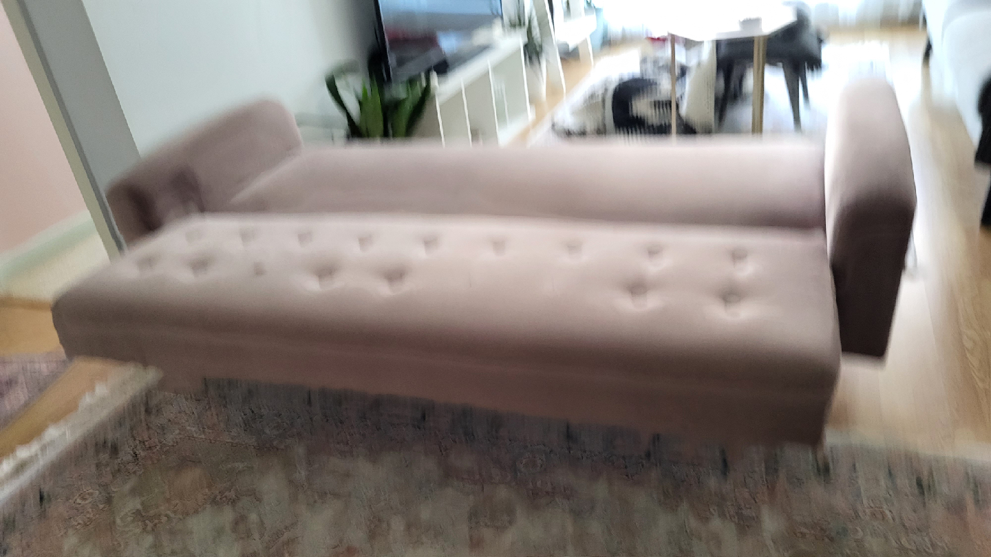 Pink Velvet Sofa Bed - photo 5