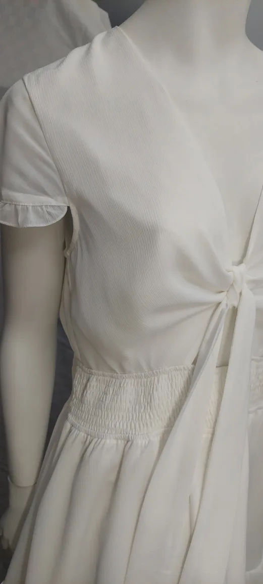 NEW - White Ruffle Mini Dress MEDIUM image indicator(8)