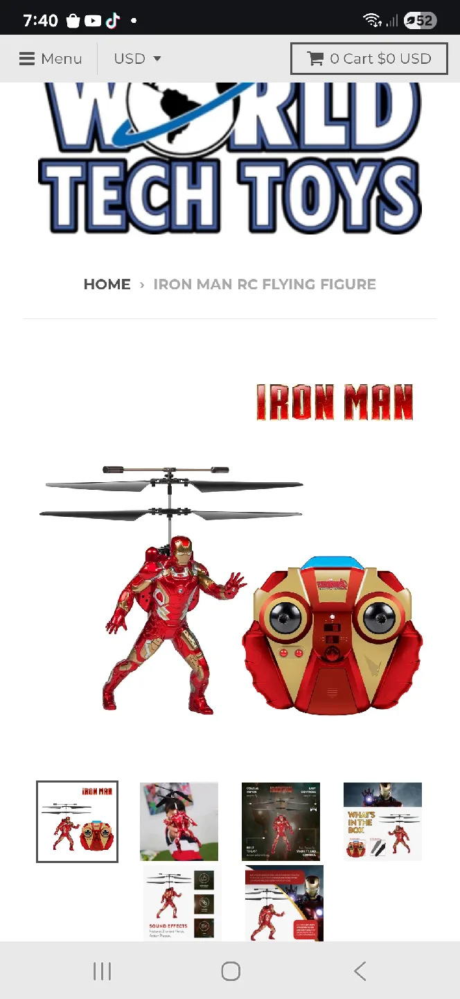 Marvel Avengers Iron Man 2CHANNEL IR RC "Helicopter" image indicator(3)