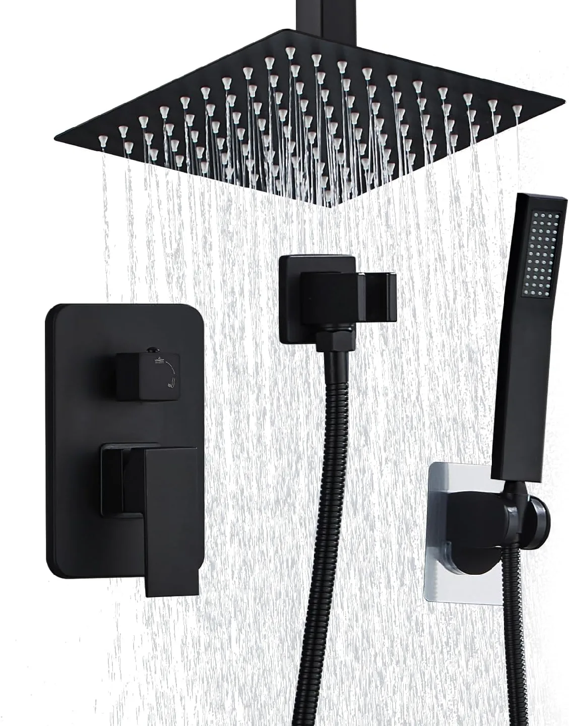 Brand New Matte Black Rainfall Shower Kits For Sale image indicator(2)